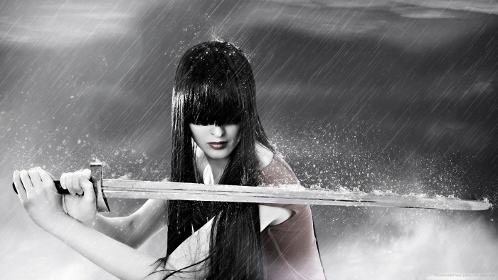 girl-with-a-sword-in-rain